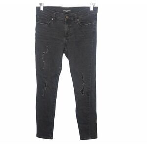 Banana Republic black distressed skinny jeans
